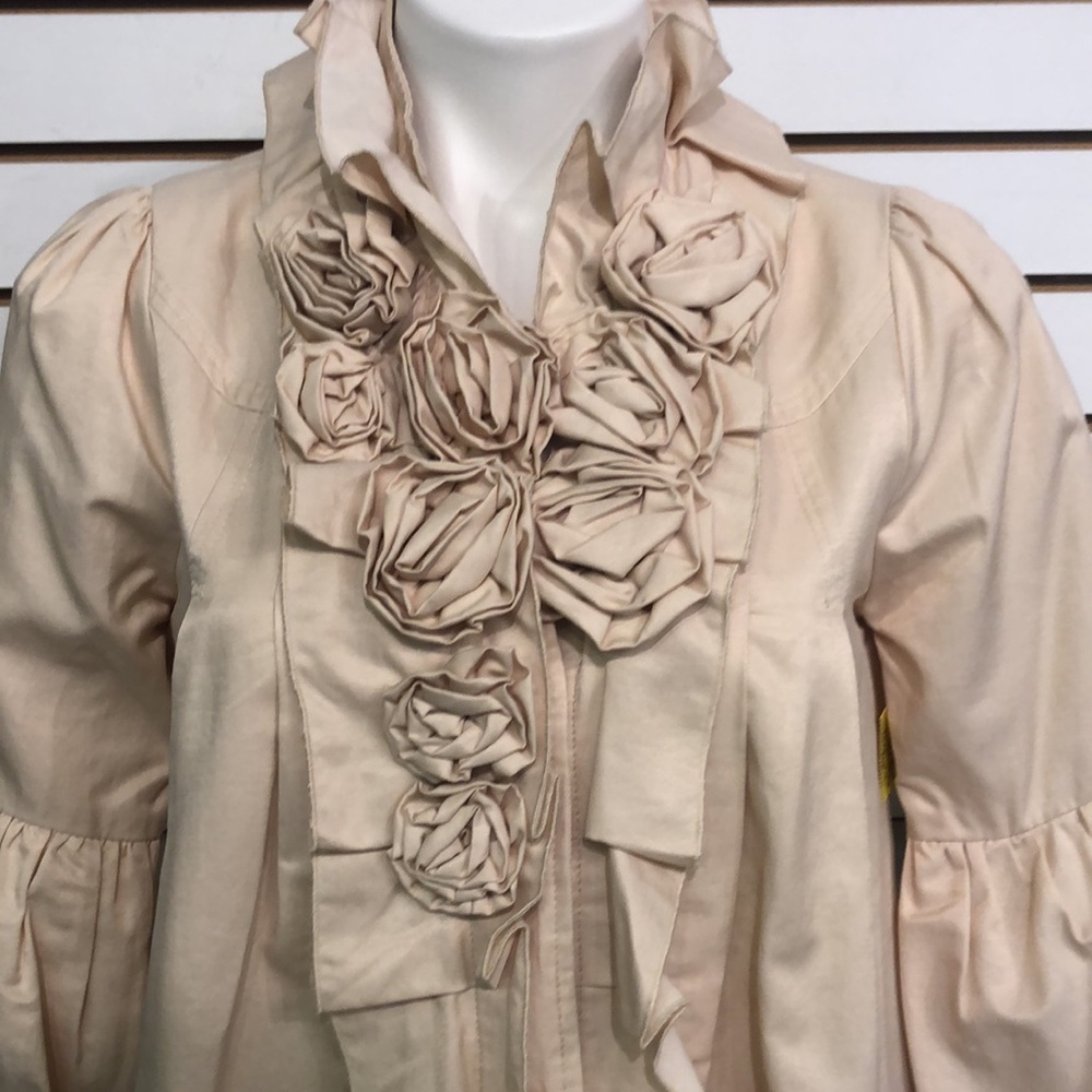 Ryu Cream Floral Ruffle Jacket